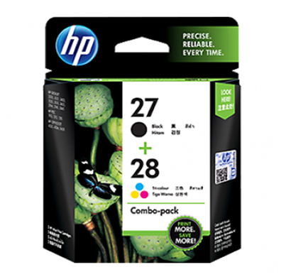 hp 27/28 (cc628aa) combo pack ink cartridges (black/tri-color)